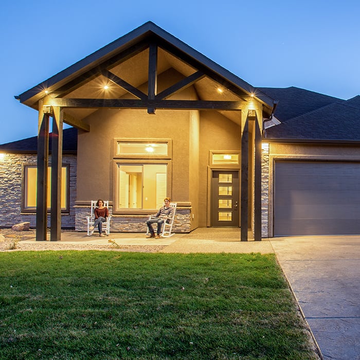 beauty shot of a home at dusk