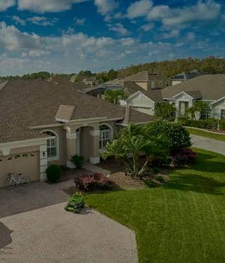 aerial shot of a residential neighborhood