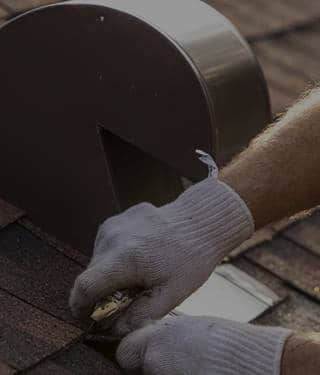 GAF certified contractor installing roof shingles.