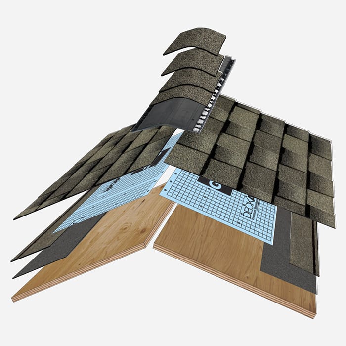 exploded diagram of the Lifetime Roofing System 